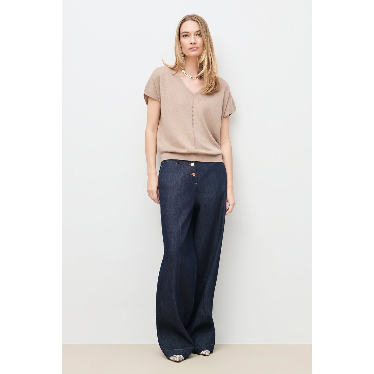 Pantalon ample taille haute PBRYAN denim brut, CAROLL