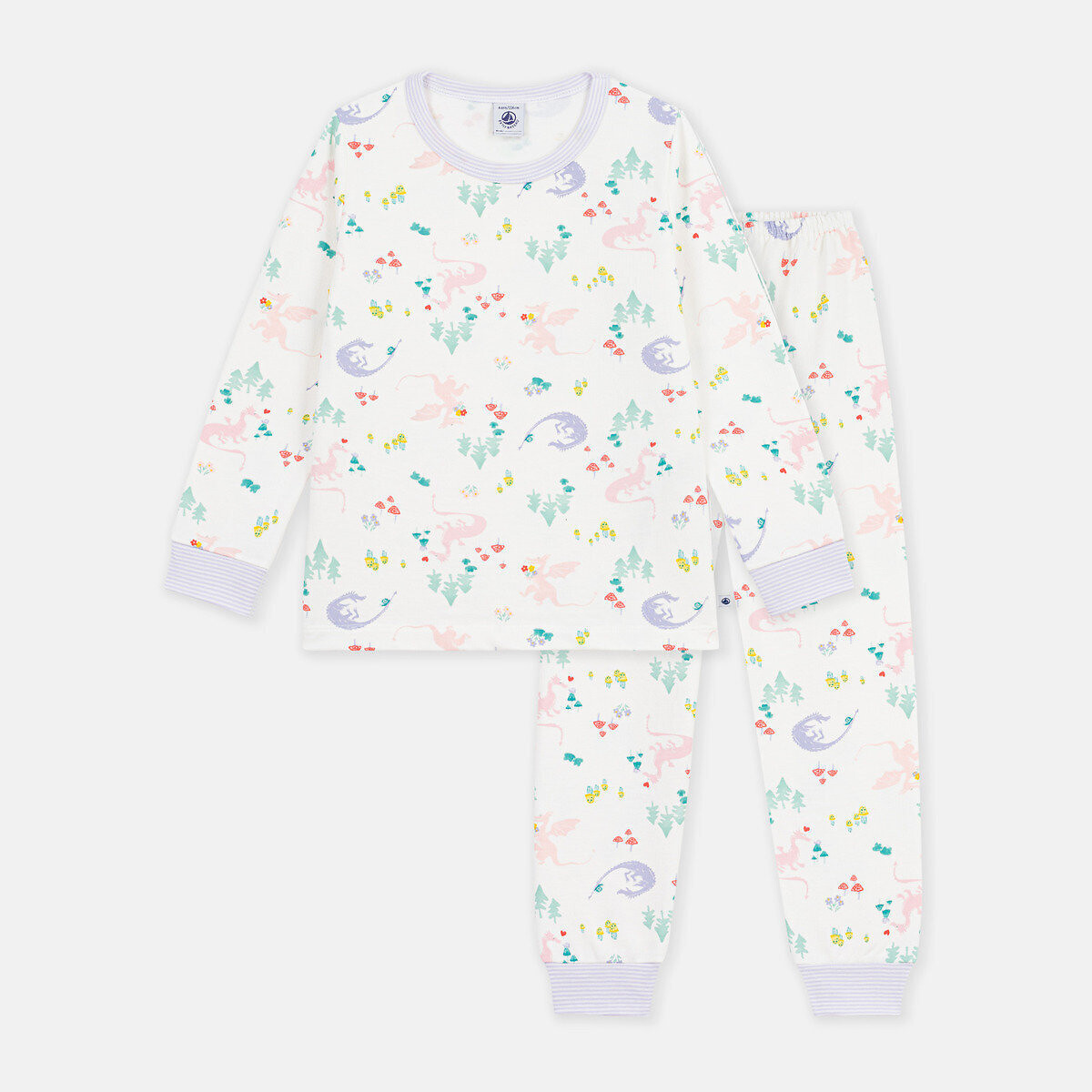 Pyjama en molleton, imprimé dinos imprimé, PETIT BATEAU