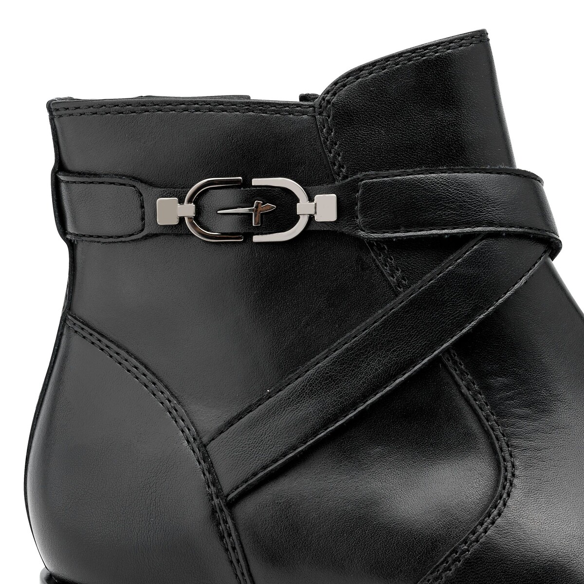 Flat Leather Ankle Boots black, TAMARIS
