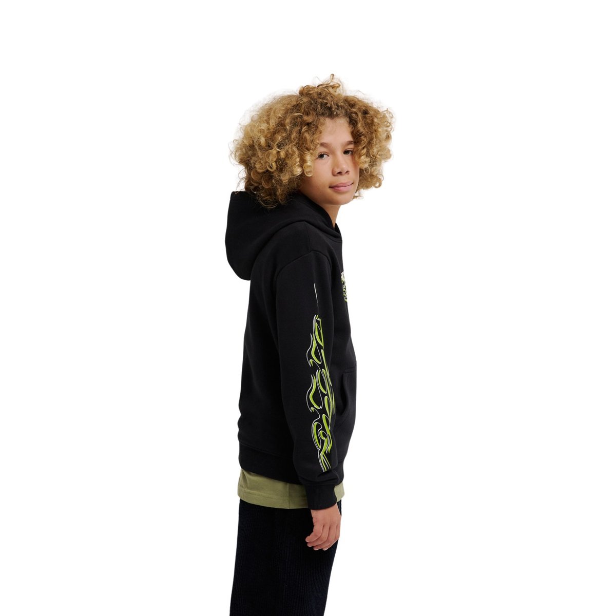 Sweat capuche SIDE FLAME. noir black, DC SHOES