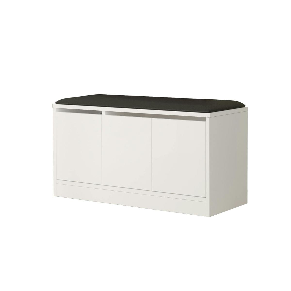 Banc à chaussures 3 portes MARFA blanc, PIER IMPORT