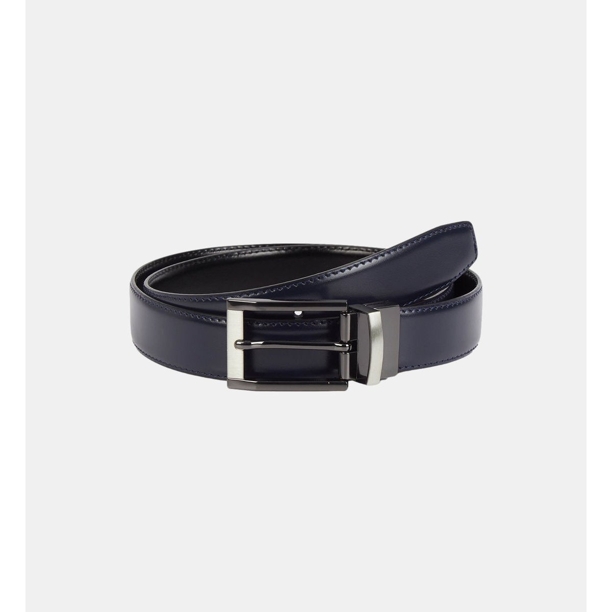 Ceinture réversible bikatrva cuir bleu et noir, GALERIES LAFAYETTE