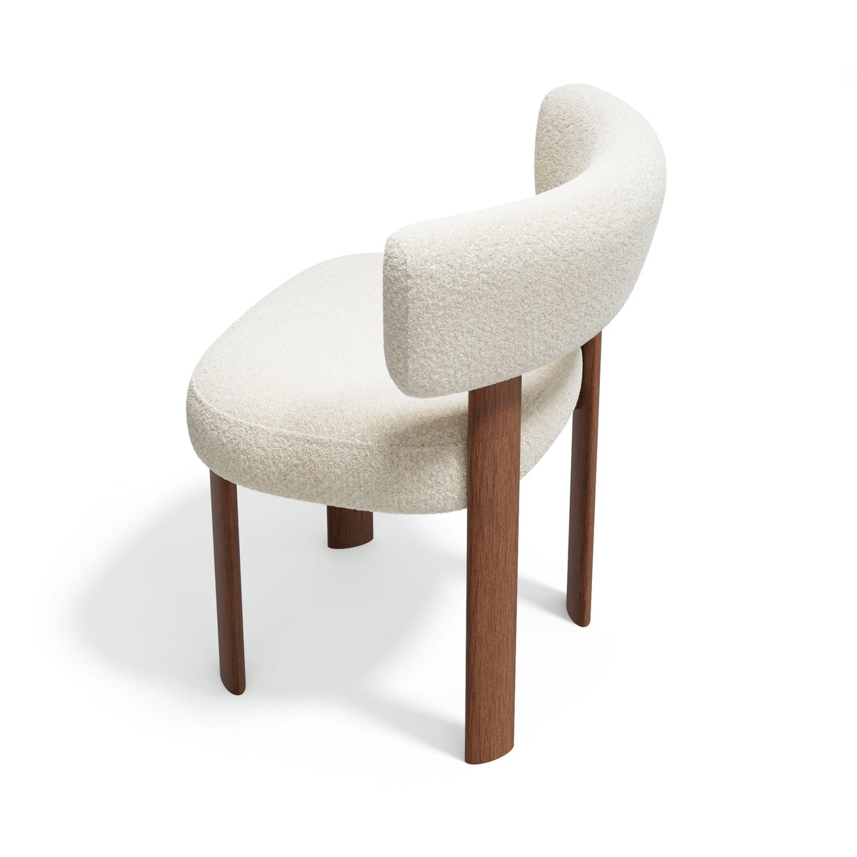 Lot de 2 chaises en tissu bouclette RICH crème, SIA HOME