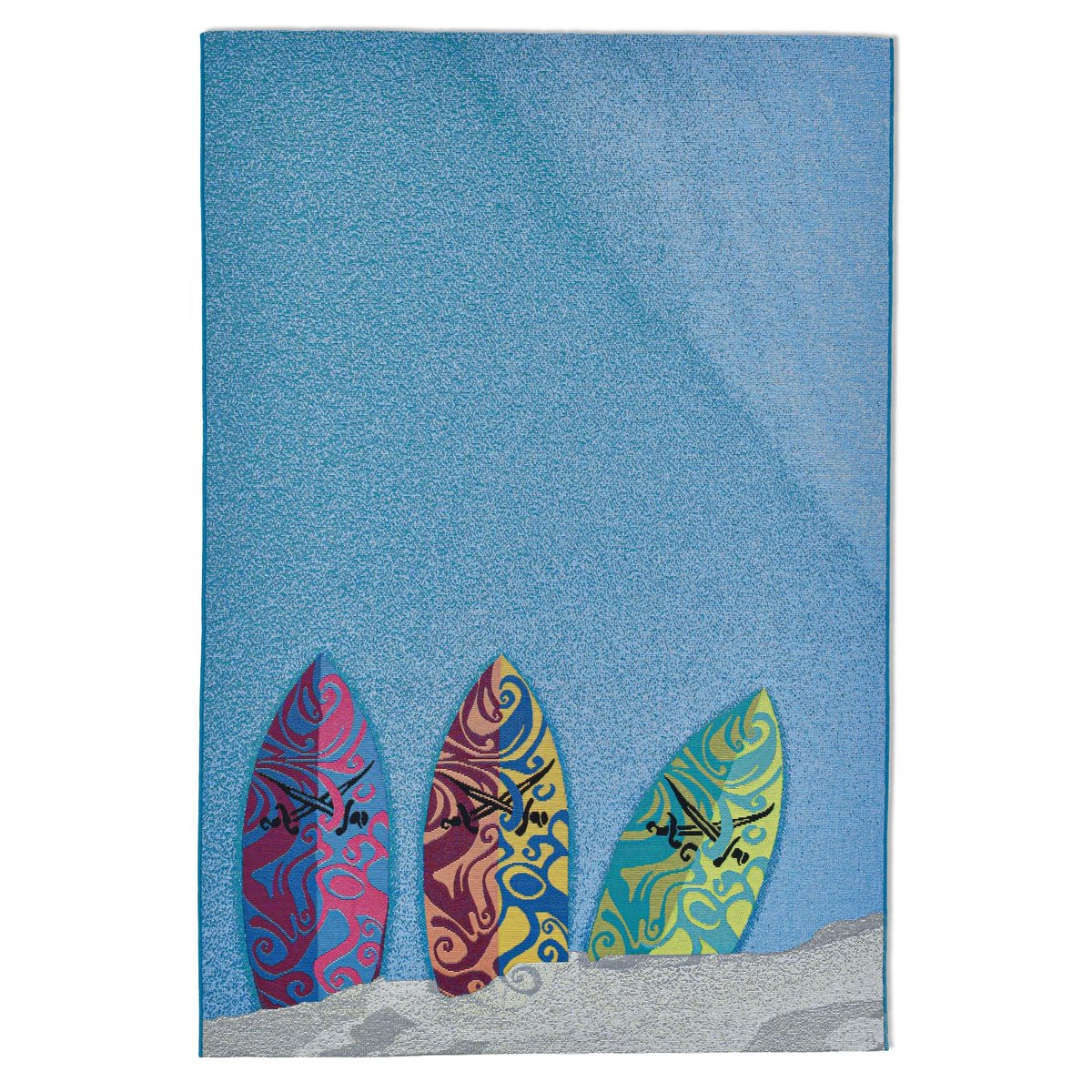 Tapis d'été pour l'intérieur et l'extérieur - RANTUM BEACH bleu multicolore, THEKO