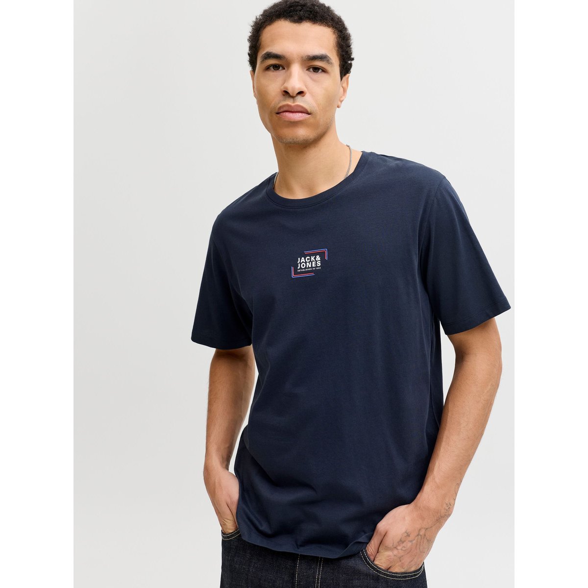 T-shirt manches courtes bleu marine, JACK & JONES