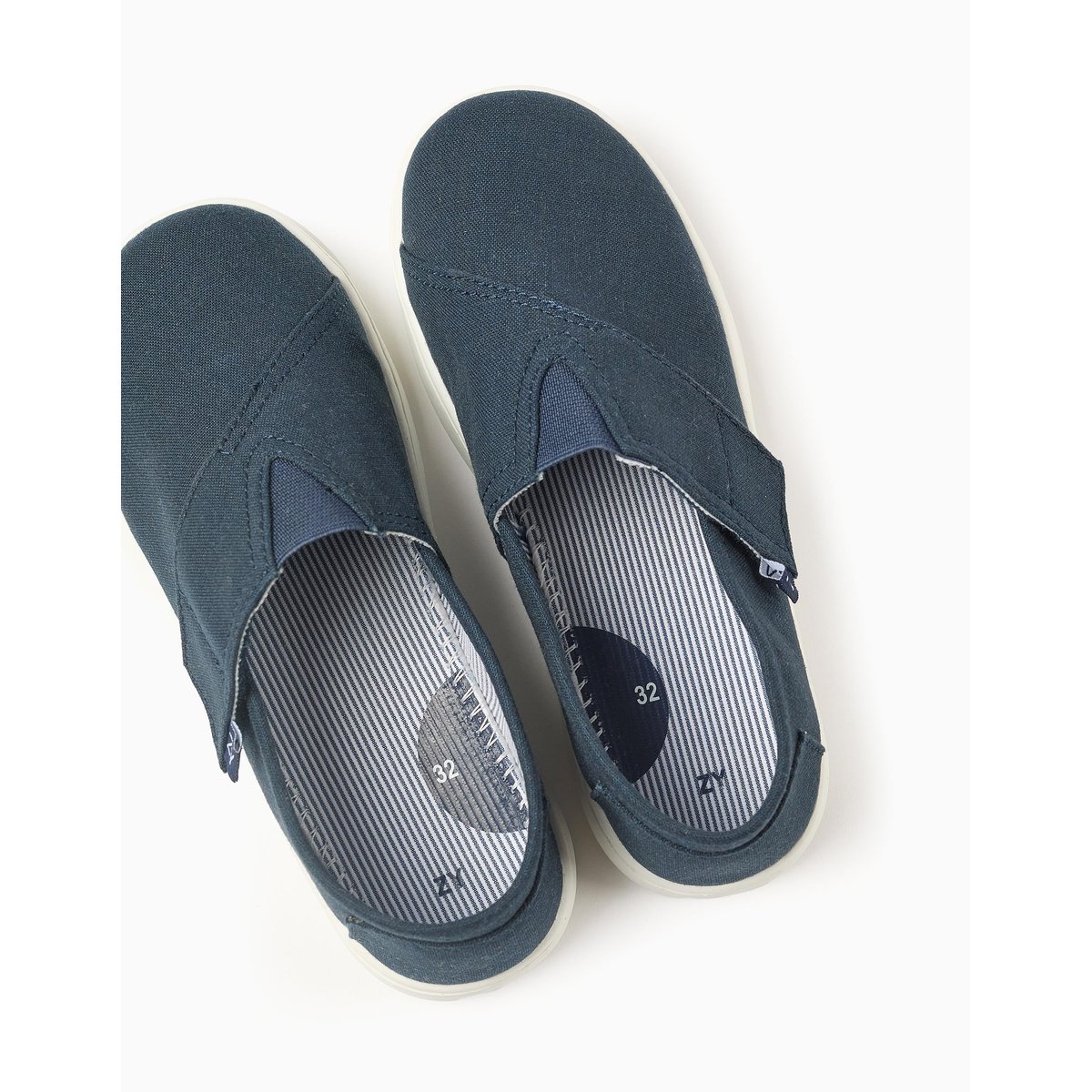 Espadrilles en lin avec fermeture à scratch bleu foncé, ZIPPY