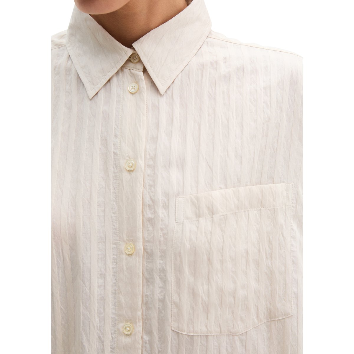 Blouse boyfriend loose en TENCEL™ Modal gris clair, MARC O'POLO