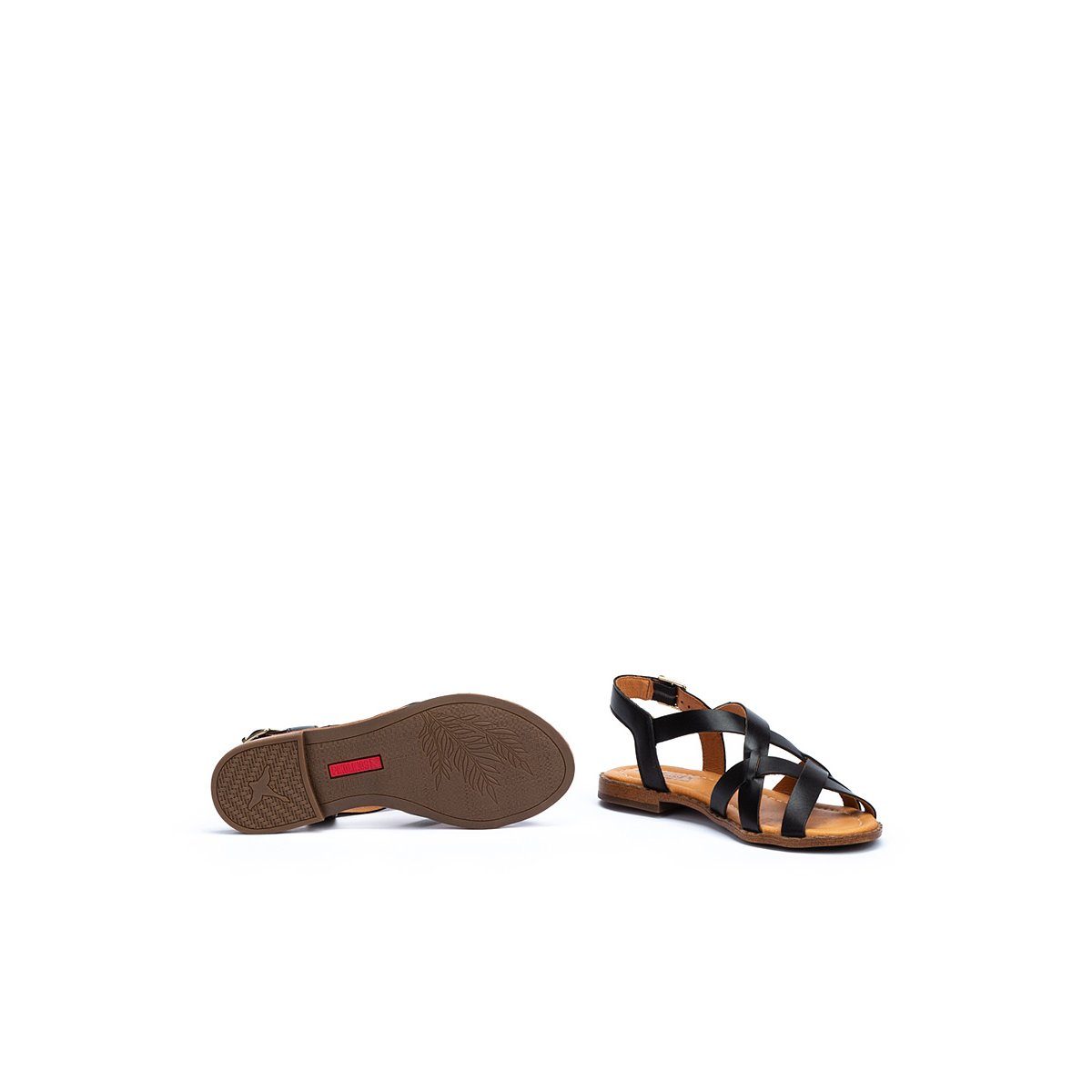Sandales plates cuir Algar black, PIKOLINOS