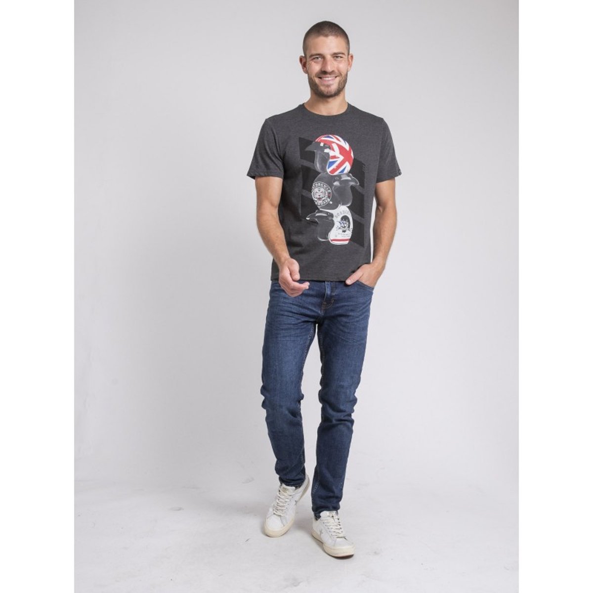 T-shirt Col Rond Pur Coton Joakim gris, RITCHIE