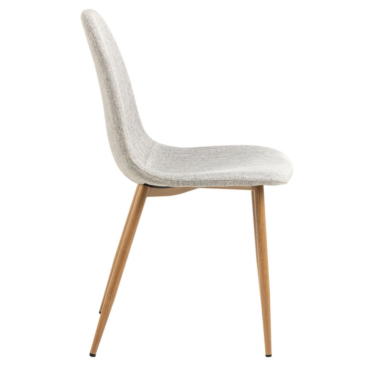 Lot de 4 chaises de salle à manger en tissu avec pieds en acier CLELIA gris clair, TOILINUX