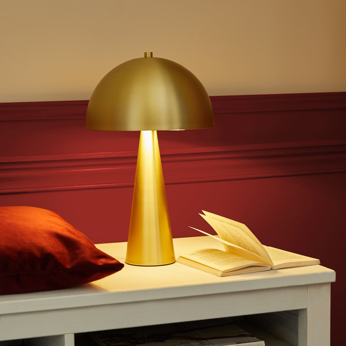 Lampe en fer et laiton, INSPIRE jaune / doré, INSPIRE