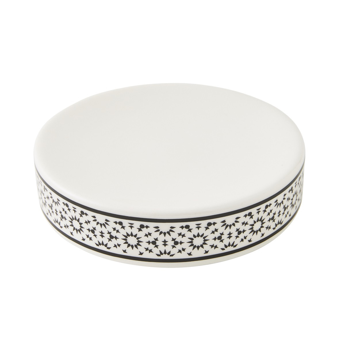 Set salle de bain à motifs 3 pièces porcelaine TRIBU blanc, GUY LEVASSEUR
