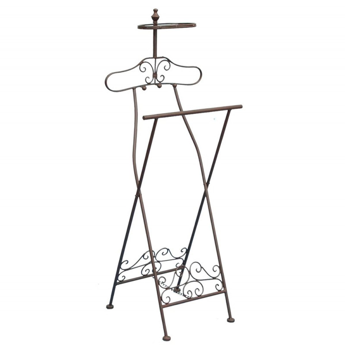 Valet de chambre en fer forgé marron 46x41x121cm marron, WADIGA