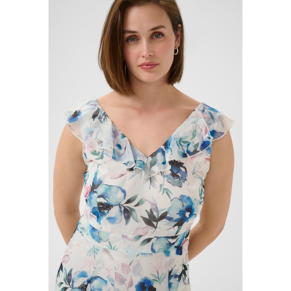 Robe bleu blue roses w. gardenia aop, KAFFE