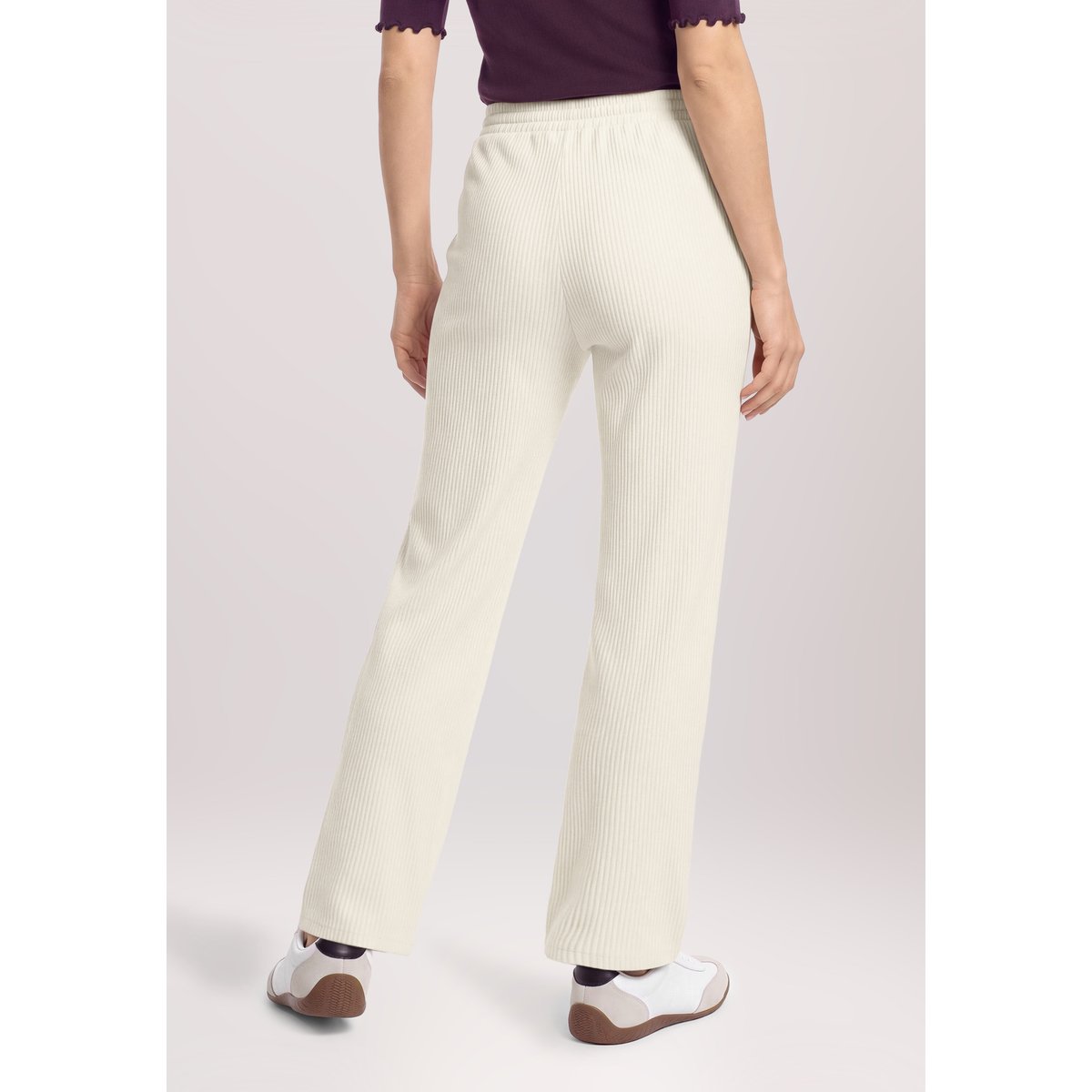 Pantalon palazzo à élastique silky beige, CARTOON