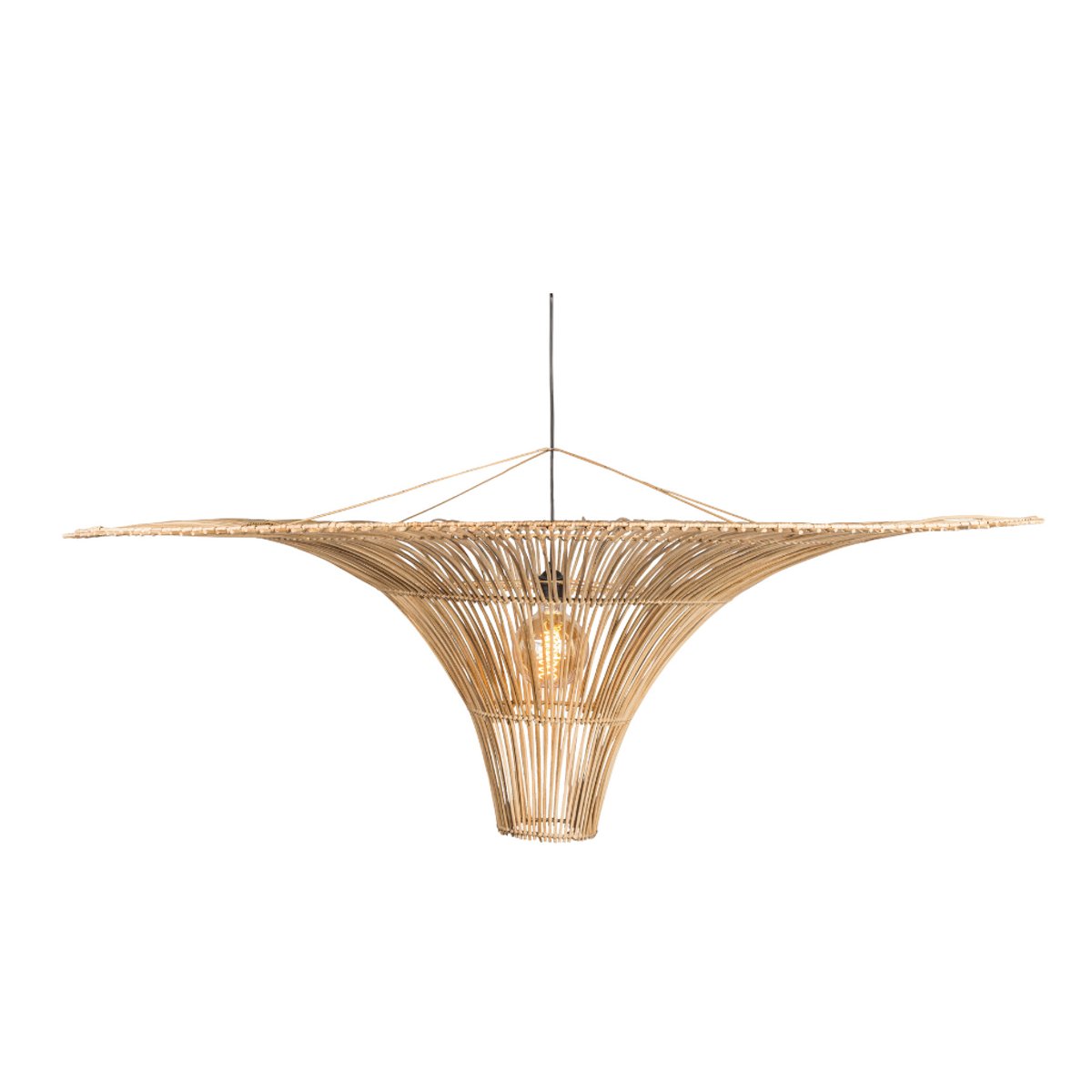 Suspension plate en rotin MILO naturel, HYDILE