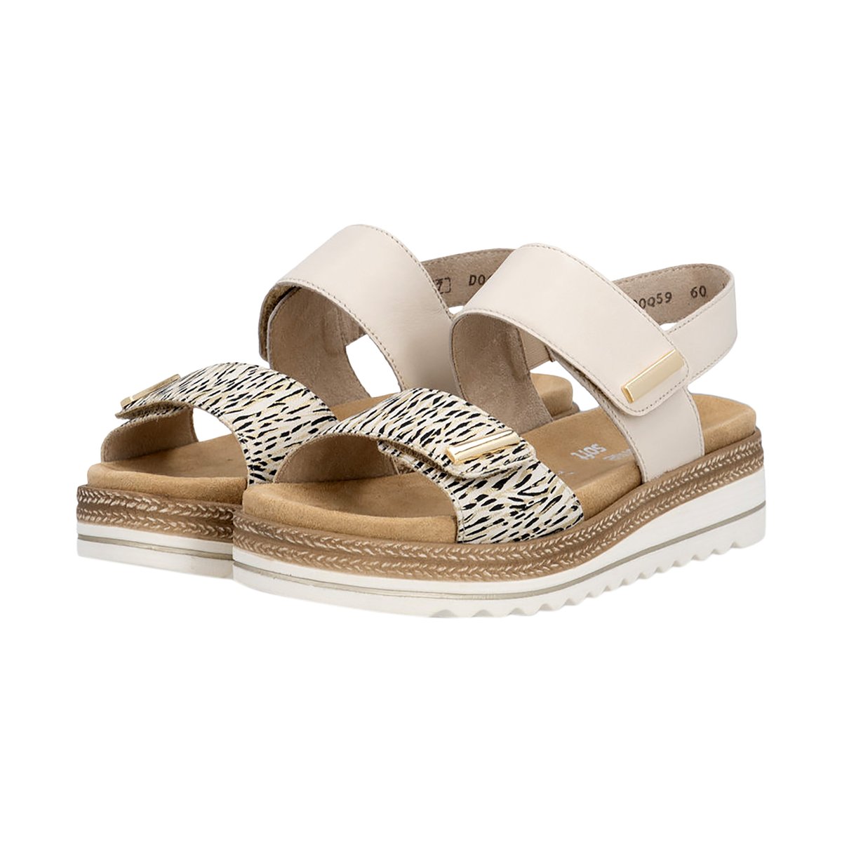 Sandales Cuir Lugano beige, REMONTE