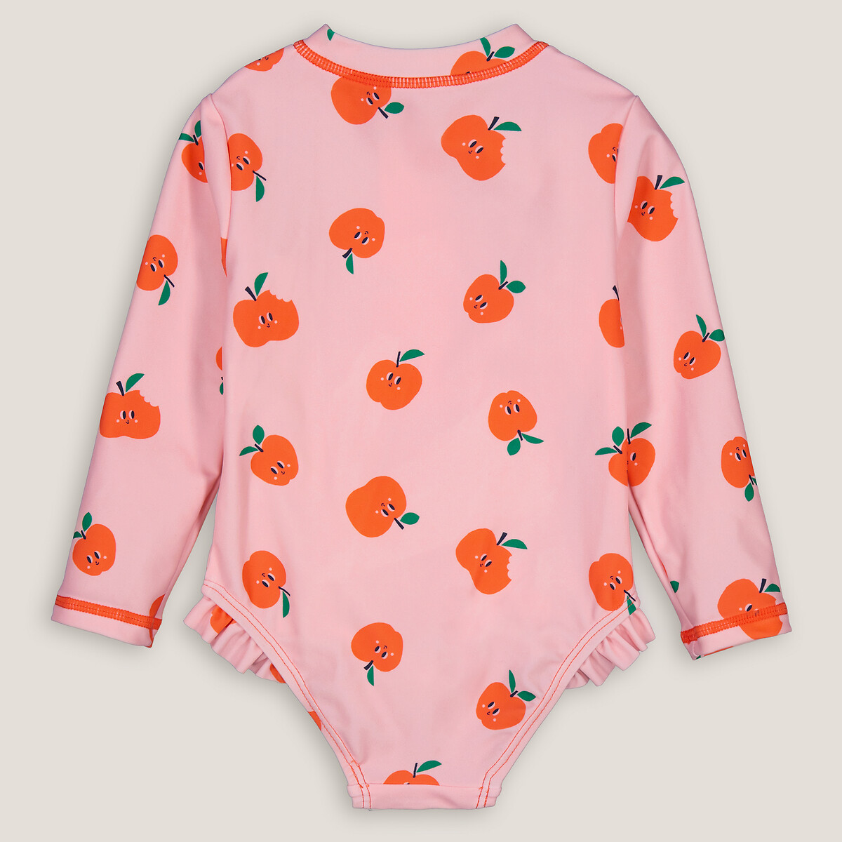 Maillot de bain 1 pièce imprimé pommes rose, LA REDOUTE COLLECTIONS