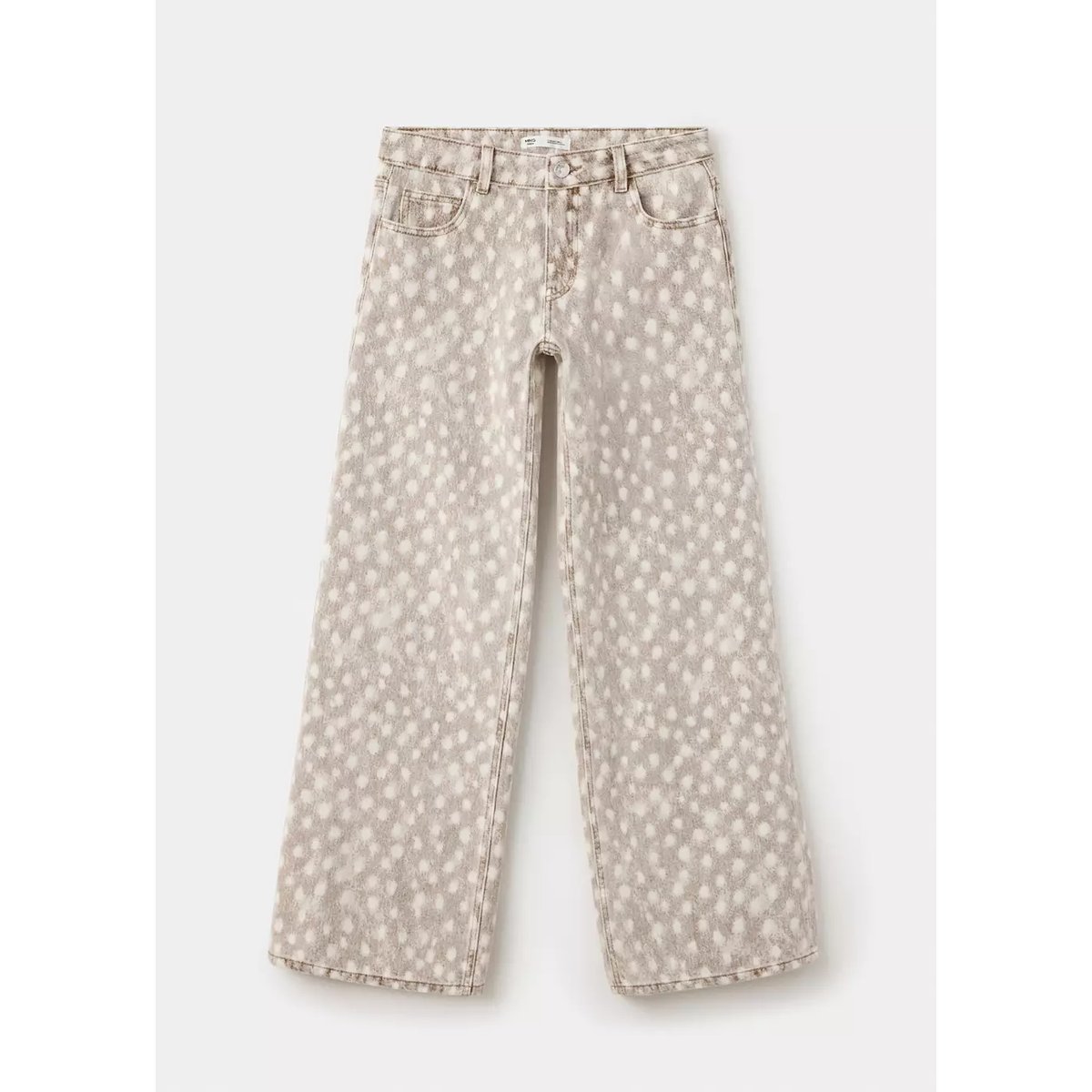 Jean droit imprimé cerf marron, MANGO TEEN