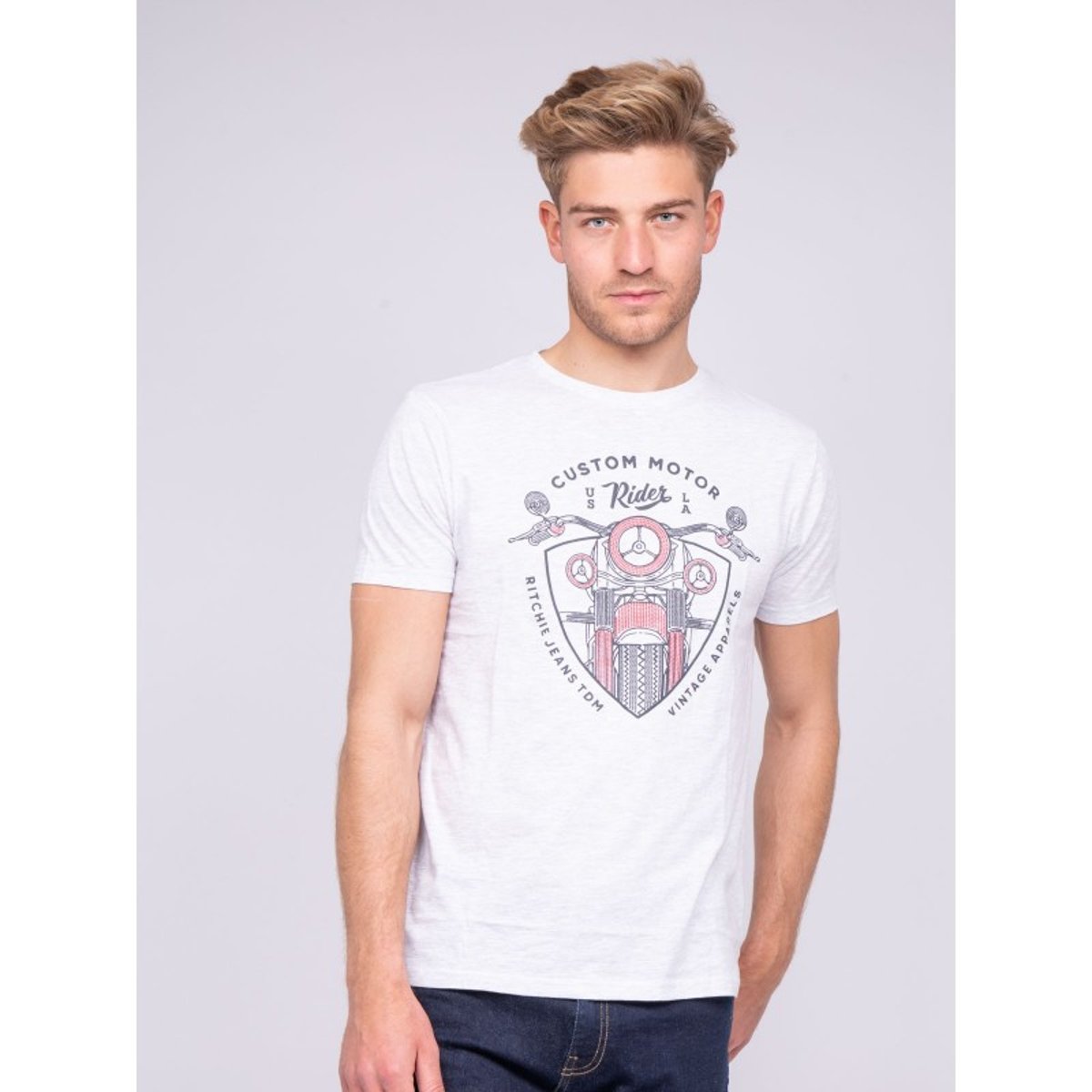 T-shirt Col Rond Pur Coton Nerlin gris, RITCHIE