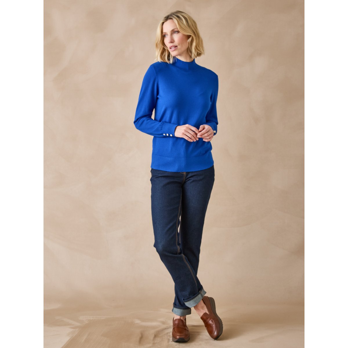 Pull col montant bleu, DAXON