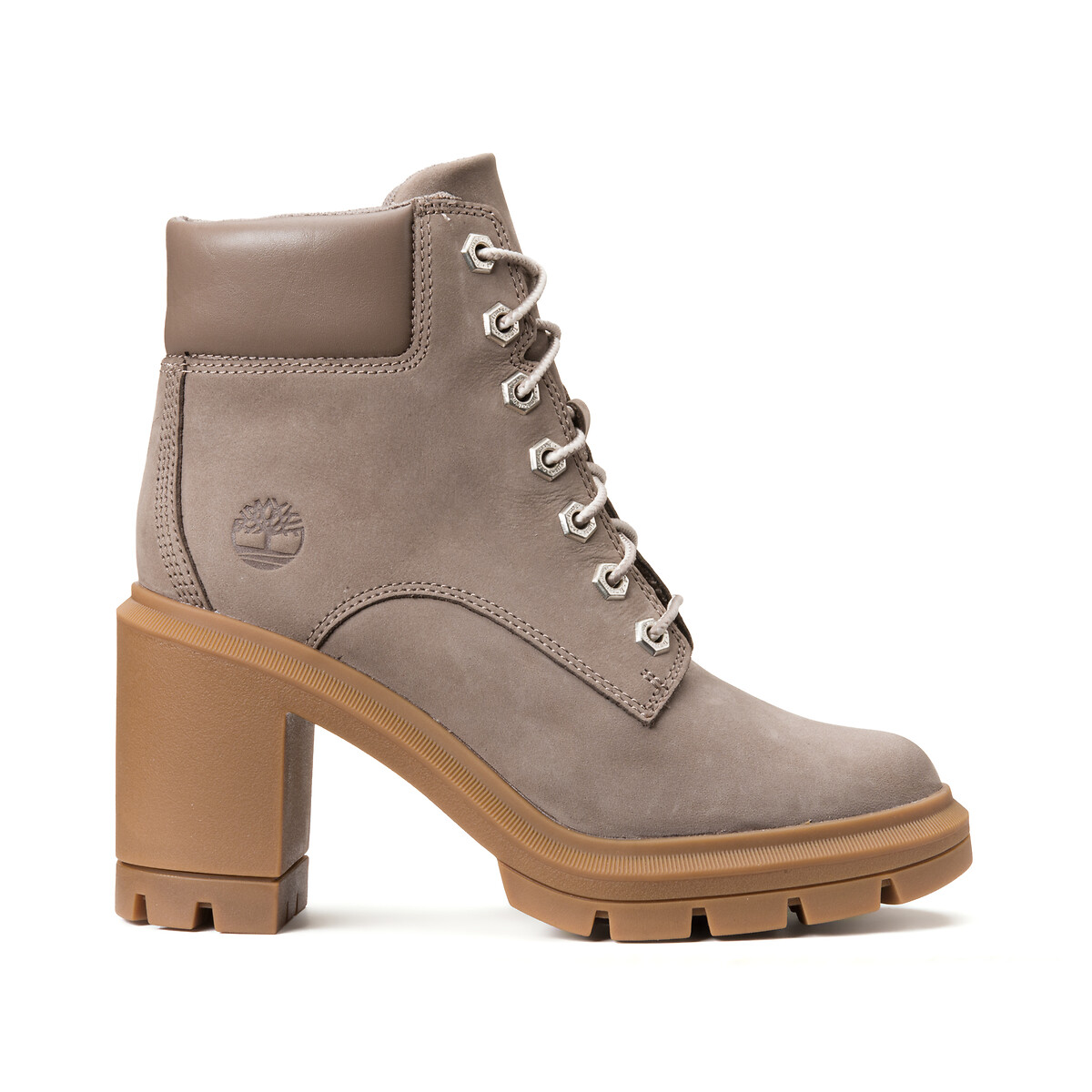 Boots cuir à talon Allington Heights 6in taupe, TIMBERLAND