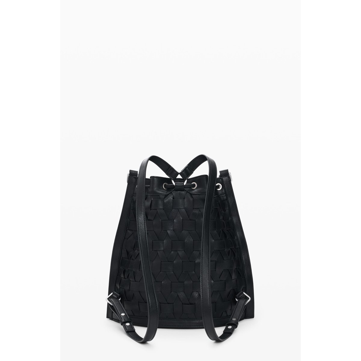 Sac à dos tressé noir, DESIGUAL
