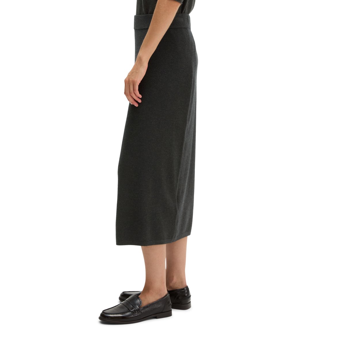Jupe en maille fine, coupe slim en mélange de laine vierge douce gris, MARC O'POLO