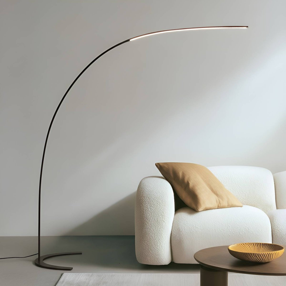 Lampadaire en métal moderneLED, Danua noir, LINDBY