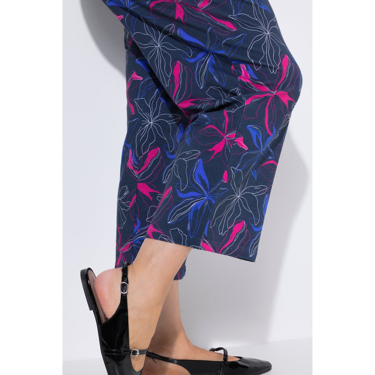 Pantalon 7/8 en jersey imprimé marine, ULLA POPKEN