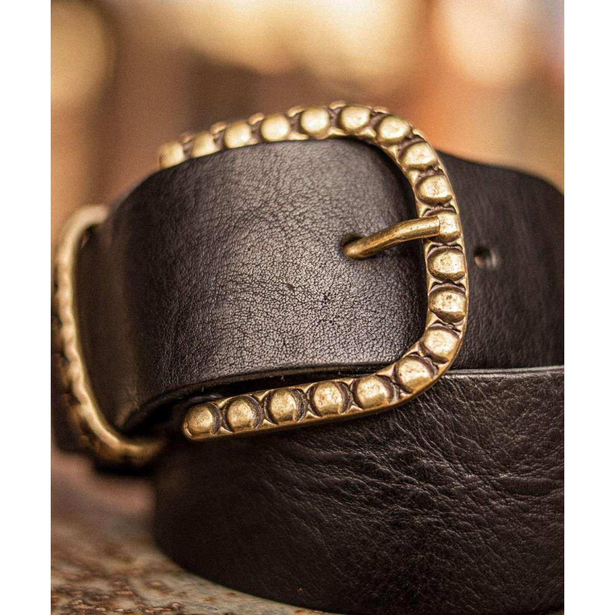 Ceinture cuir noir, FREEMAN T. PORTER