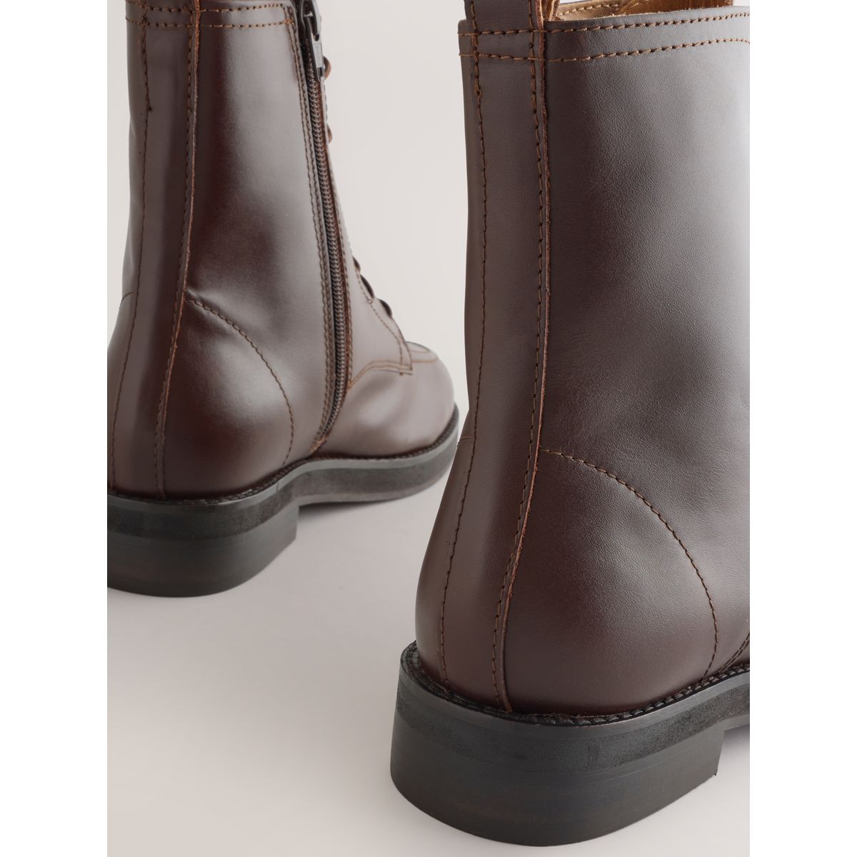 Bottines forever comfort® à lacets cuir rouge bourgogne, NEXT