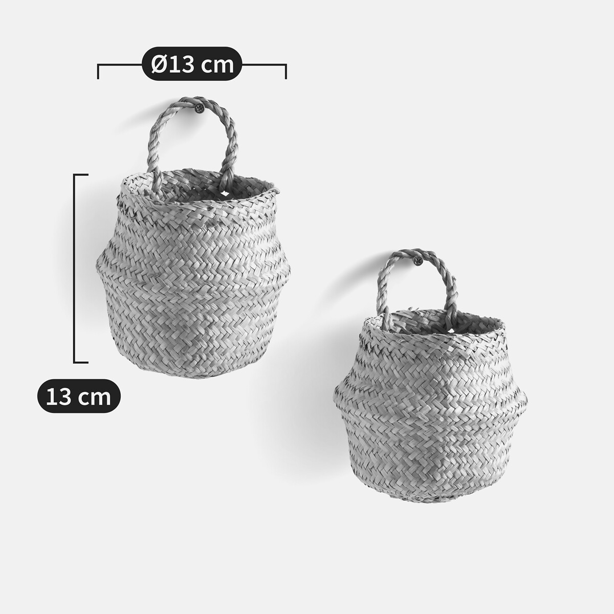 Lot de 2 paniers muraux en herbier, Rixy naturel, LA REDOUTE INTERIEURS
