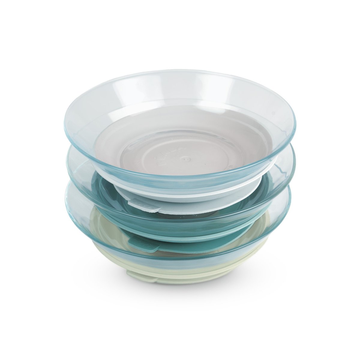 Coffret 3 assiettes en verre BEABA x DURALEX vert-de-gris, BEABA