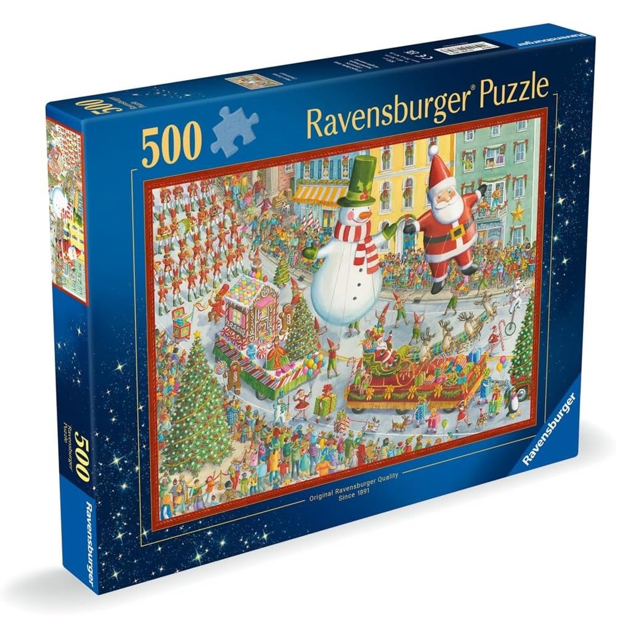Puzzle Noël arrive 500 pcs bleu, RAVENSBURGER