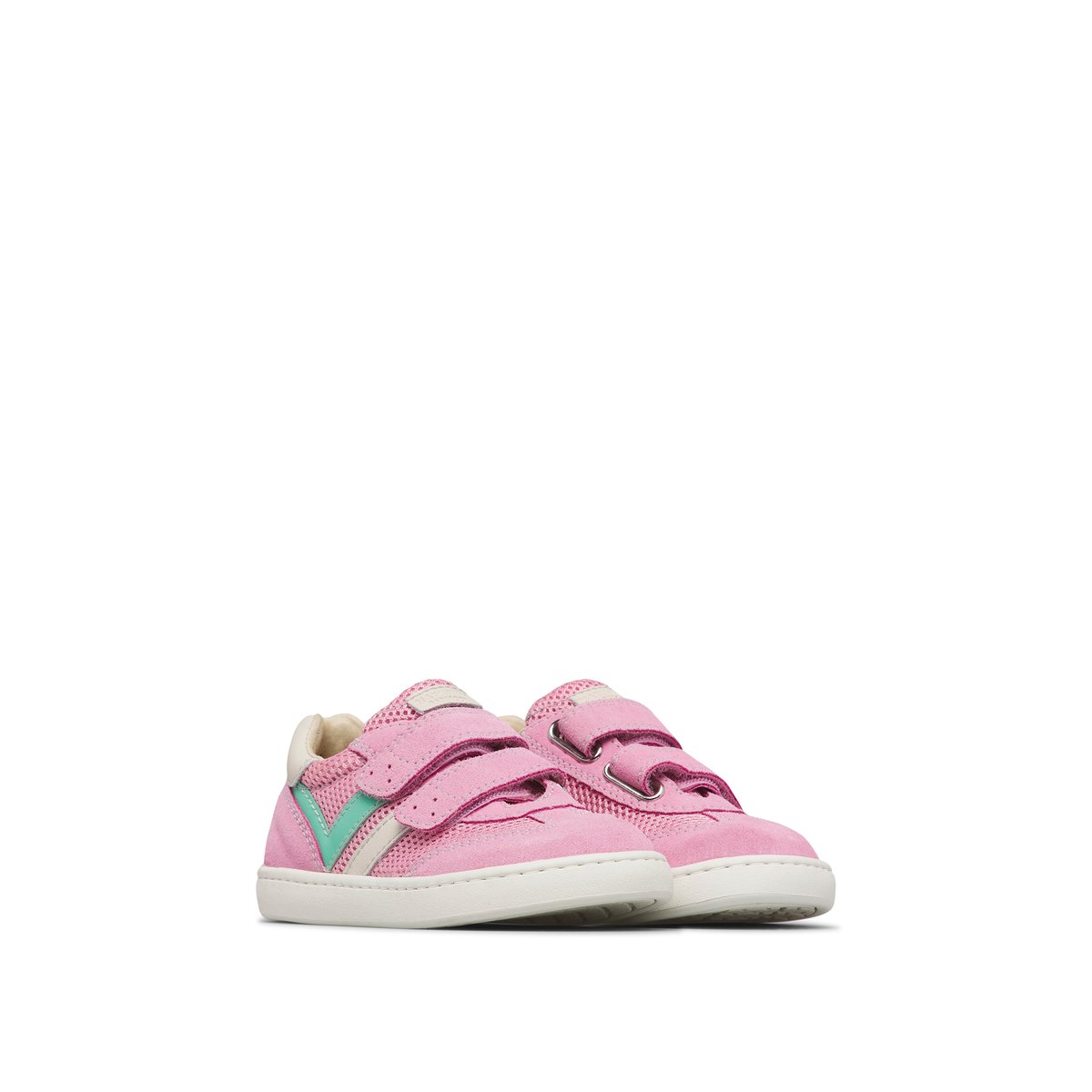Sneakers pieds nus en cuir et tissu KEVIS 2 VL. blanc-rose-, NATURINO