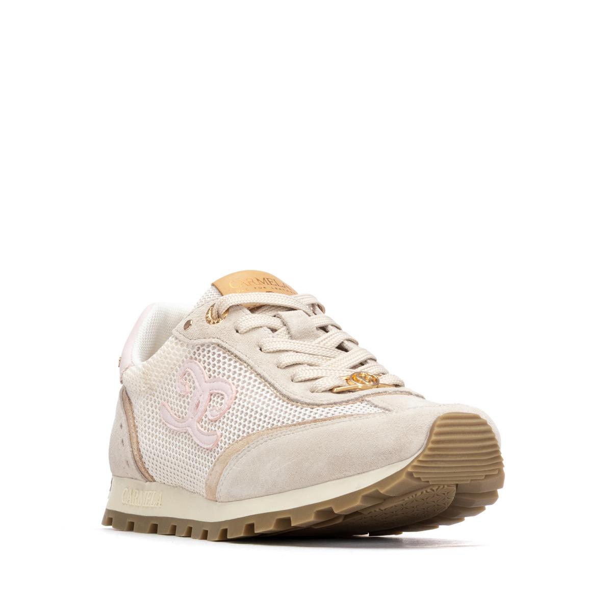 Baskets Plaine Décontractée Lacets beige, CARMELA