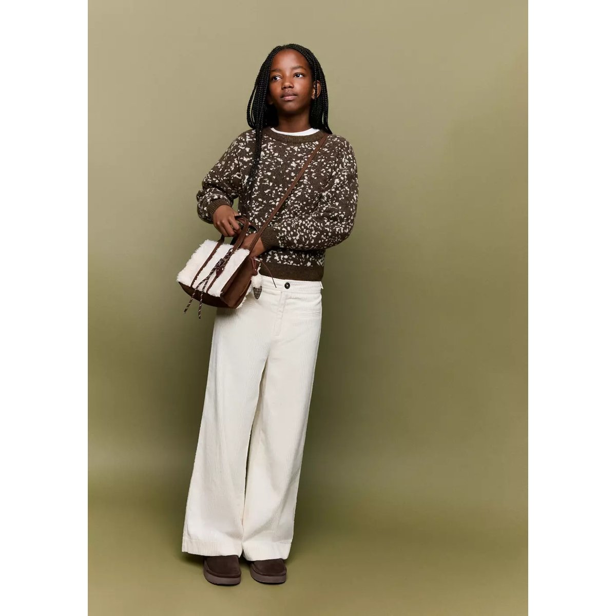Pull-over en imprimé animal marron moyen, MANGO KIDS