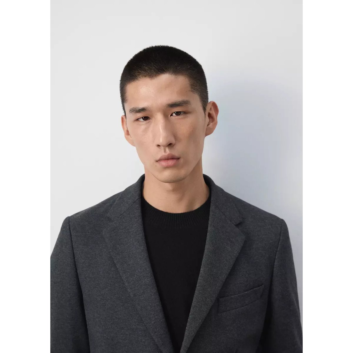 Blazer slim-fit en mélange de coton gris, MANGO MAN