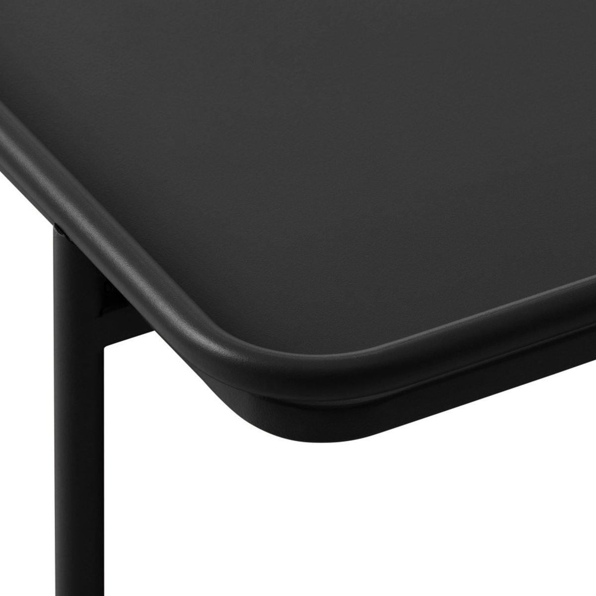 Table basse carrée 2 plateaux en métal 75x75cm- SARANDA noir, DRAWER