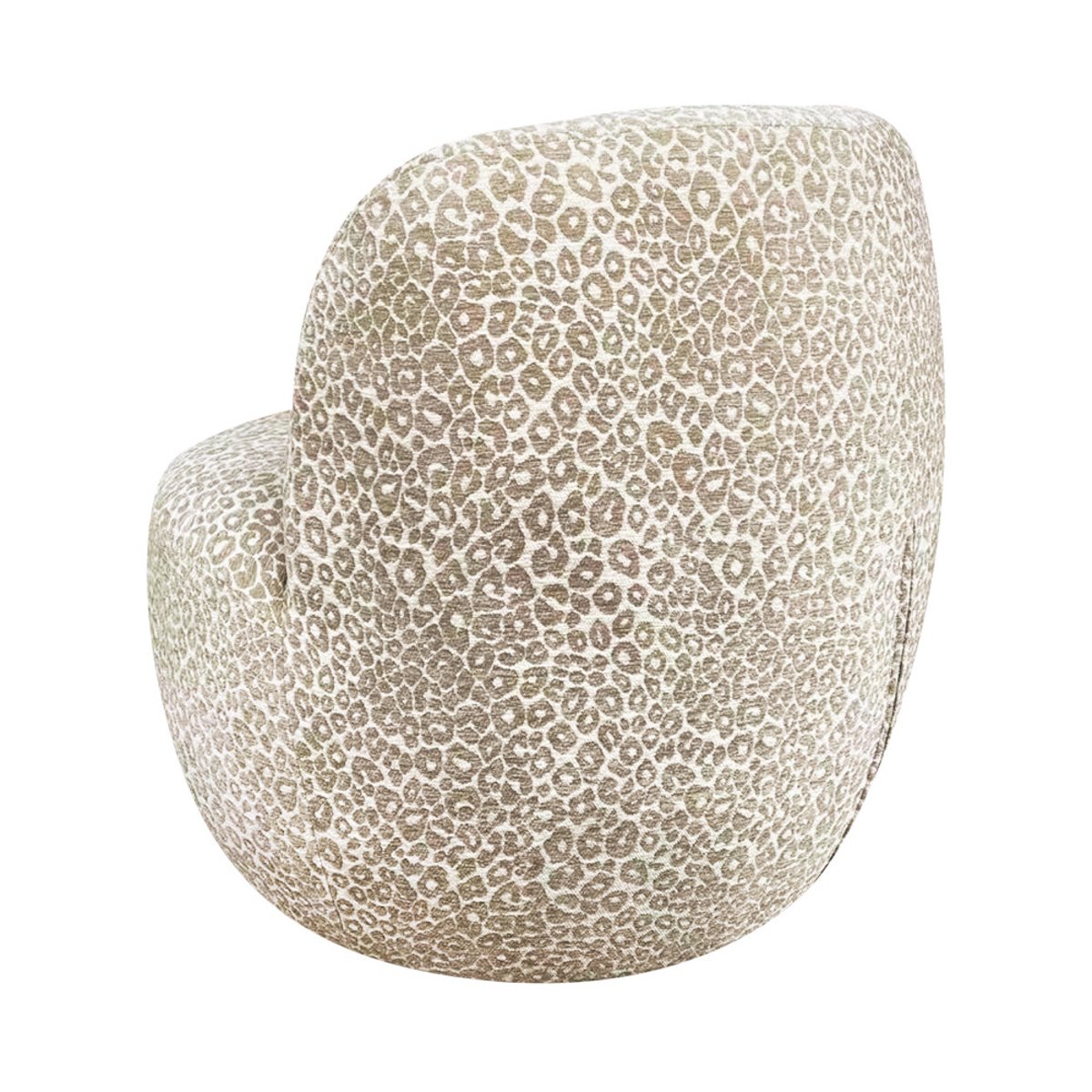 Fauteuil rond en tissu imprimé léopard- MO beige, DRAWER