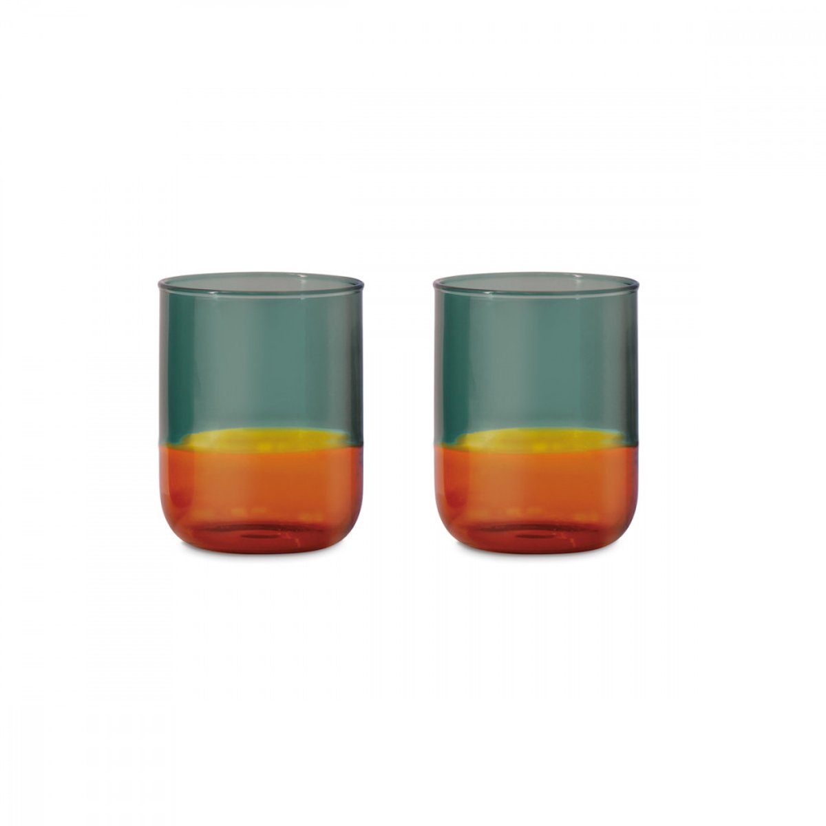 Lot de 2 verres bicolores bleu, REMEMBER