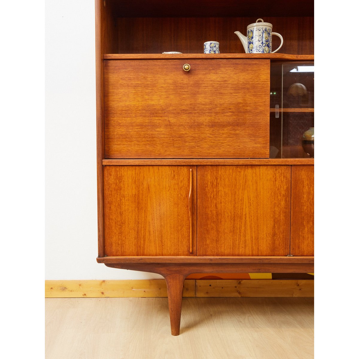 Enfilade haute scandinave en teck  Margaret N°764 - Bon état bois foncé, DEBONGOUT