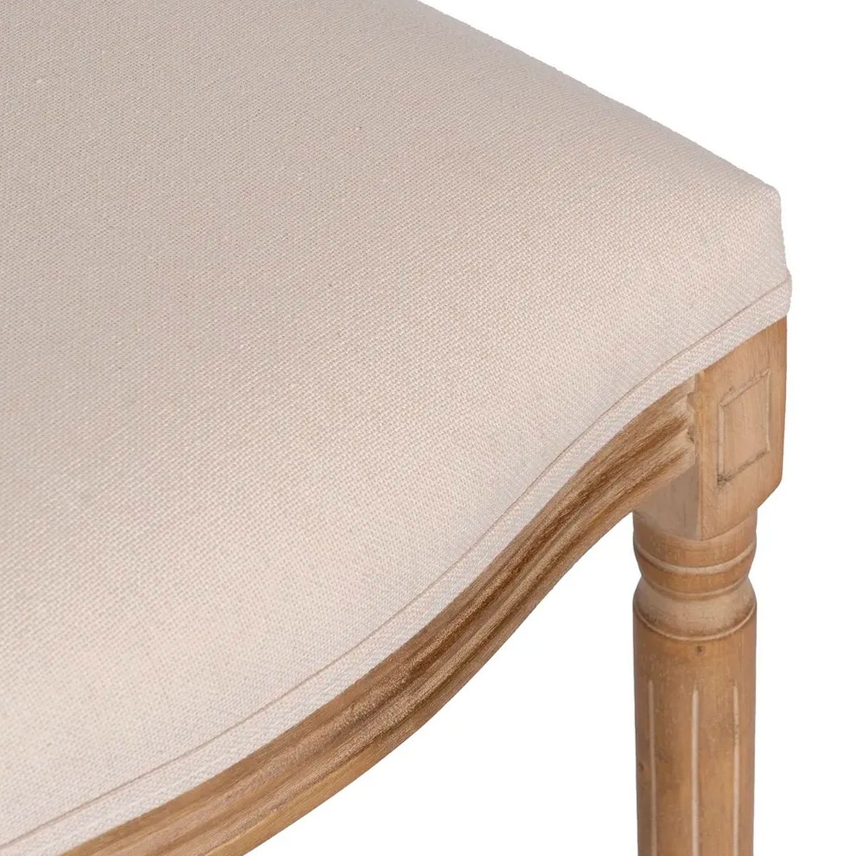 Tabouret de bar classique bois et tissu blanc 45x55x116cm bois, WADIGA