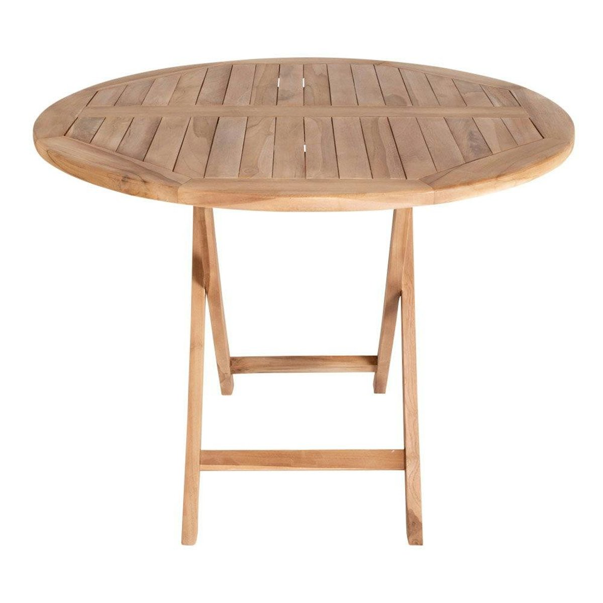 Table de jardin ronde en teck ø100 cm TANETE bois naturel, PIER IMPORT