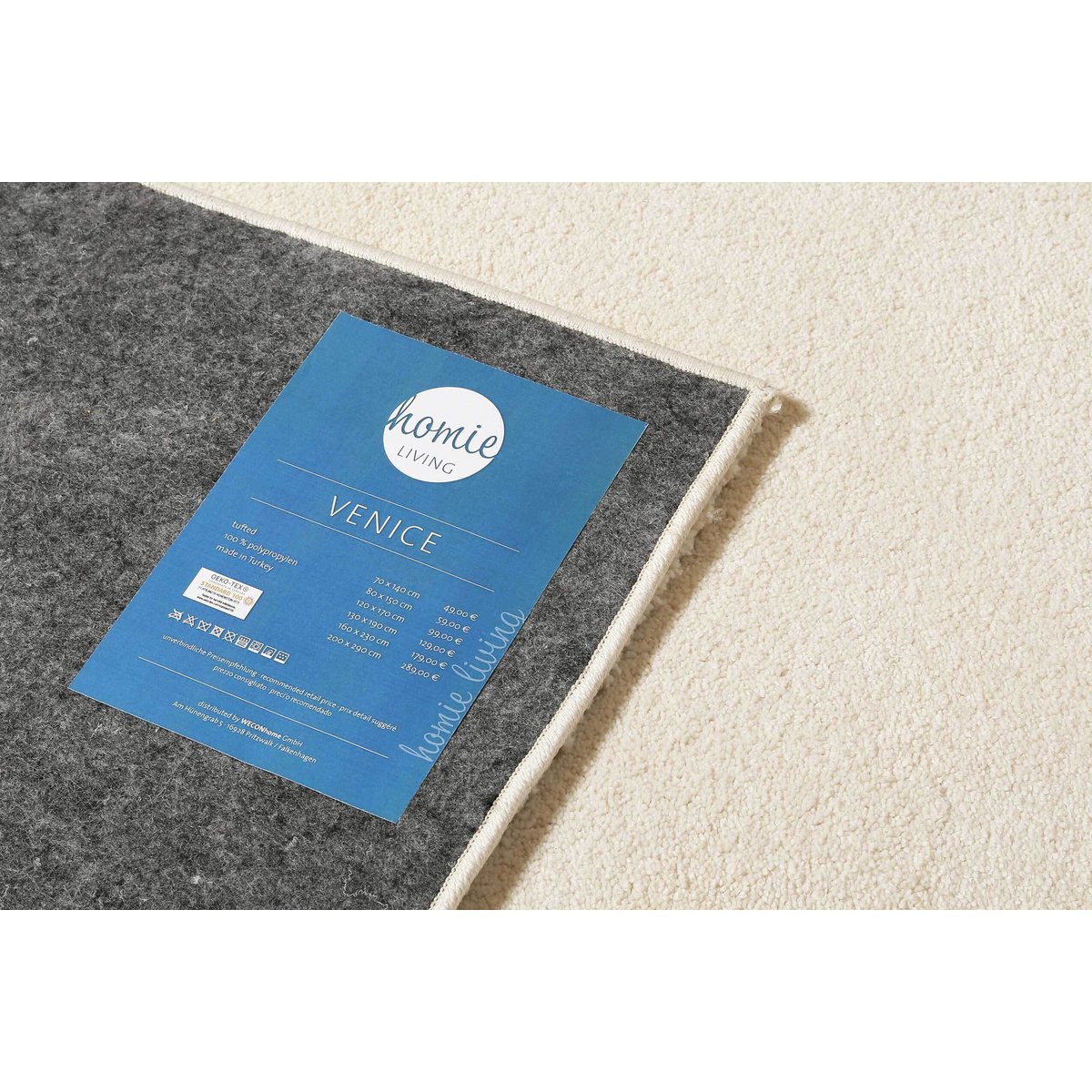Tapis doux à poils ras , VENICE écru, HOMIE LIVING