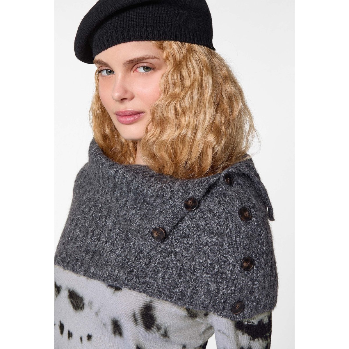 Col en grosse maille gris chiné, RODIER