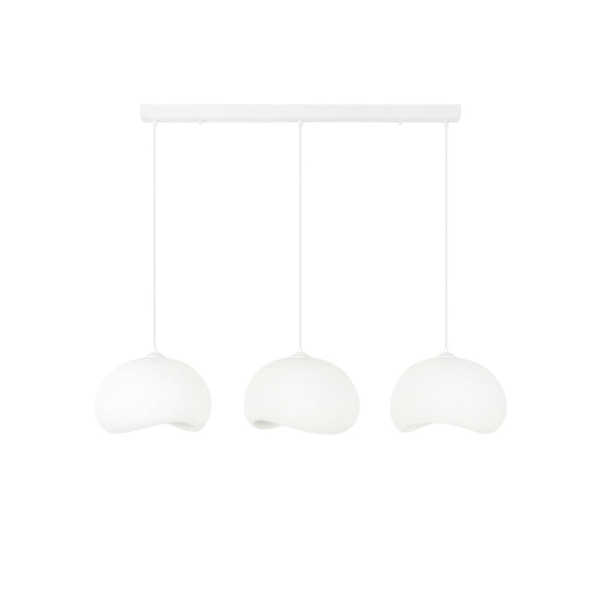 Suspension table à manger blanche 3 lampes 110 cm NOXIS blanc, PIER IMPORT