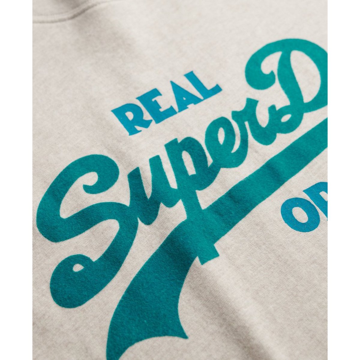 T-shirt Vintage Logo Scripted en Coton Bio grège chiné, SUPERDRY
