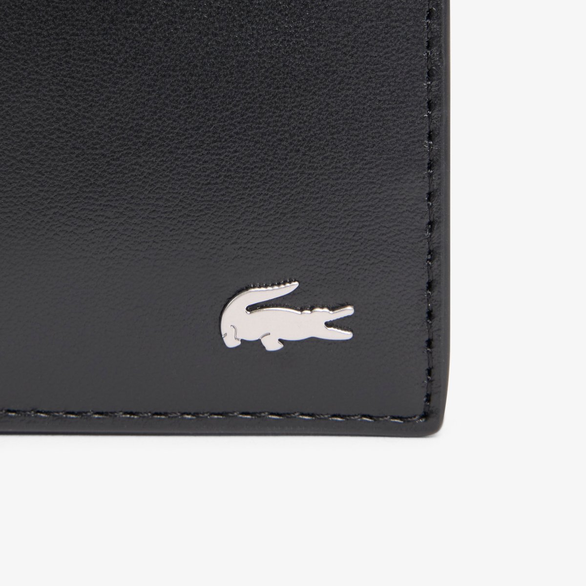 Portefeuille moyen FG en cuir noir-000, LACOSTE